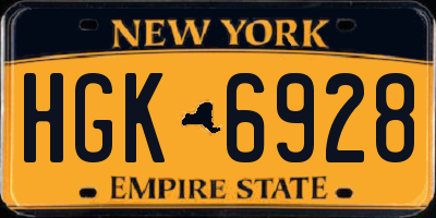 NY license plate HGK6928