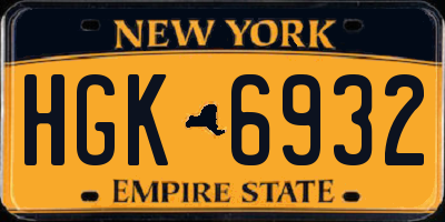 NY license plate HGK6932