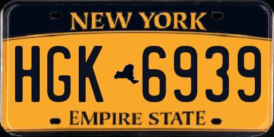 NY license plate HGK6939