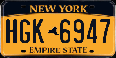 NY license plate HGK6947