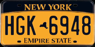 NY license plate HGK6948