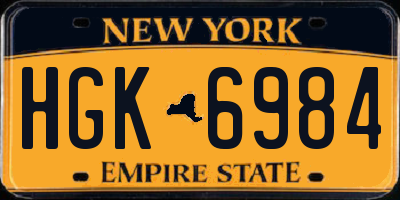 NY license plate HGK6984