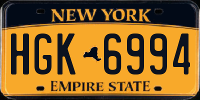 NY license plate HGK6994