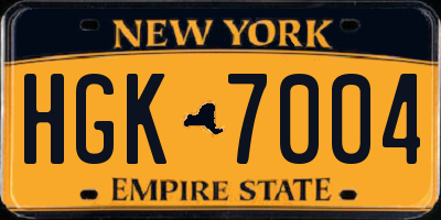 NY license plate HGK7004