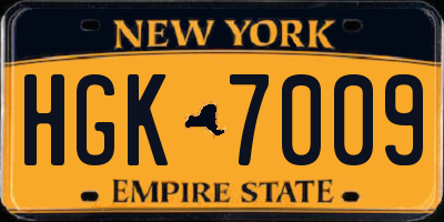 NY license plate HGK7009