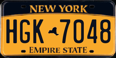 NY license plate HGK7048