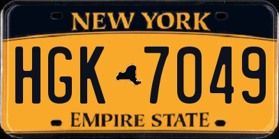 NY license plate HGK7049