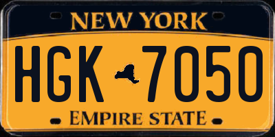 NY license plate HGK7050