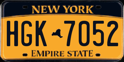 NY license plate HGK7052