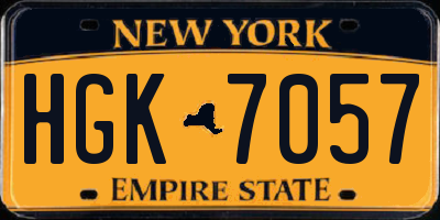 NY license plate HGK7057