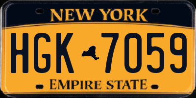 NY license plate HGK7059