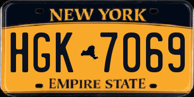 NY license plate HGK7069