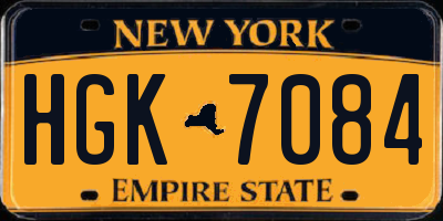 NY license plate HGK7084