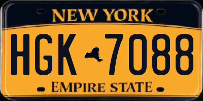 NY license plate HGK7088