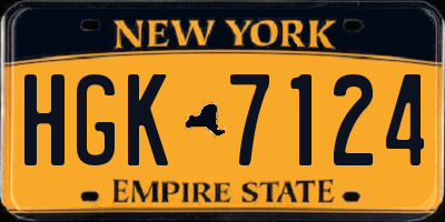 NY license plate HGK7124