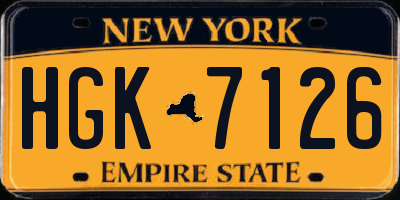 NY license plate HGK7126