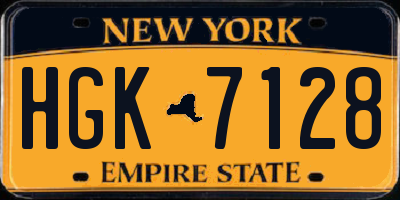 NY license plate HGK7128