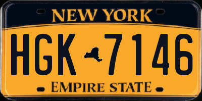 NY license plate HGK7146