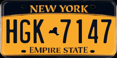 NY license plate HGK7147