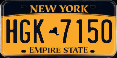 NY license plate HGK7150