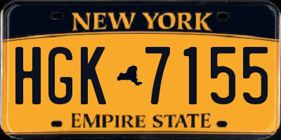 NY license plate HGK7155