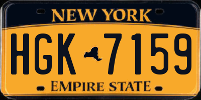 NY license plate HGK7159