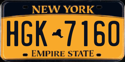 NY license plate HGK7160