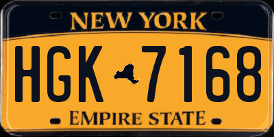 NY license plate HGK7168