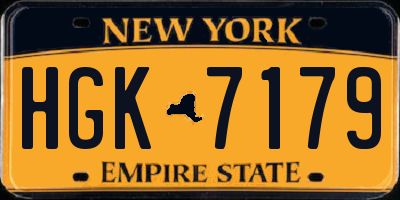 NY license plate HGK7179