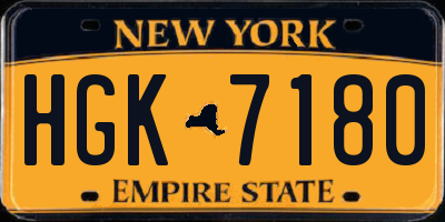 NY license plate HGK7180