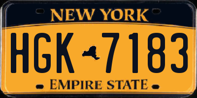 NY license plate HGK7183