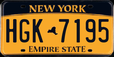 NY license plate HGK7195