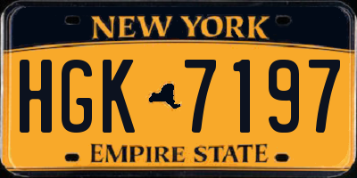 NY license plate HGK7197