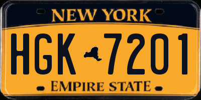 NY license plate HGK7201
