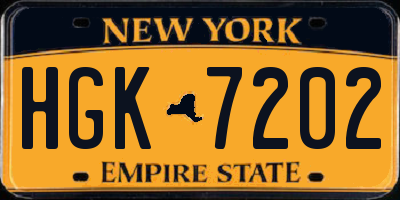 NY license plate HGK7202