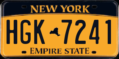 NY license plate HGK7241