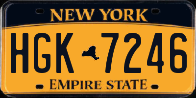 NY license plate HGK7246