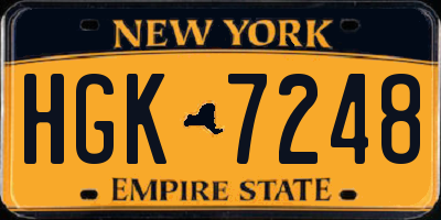 NY license plate HGK7248