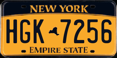 NY license plate HGK7256