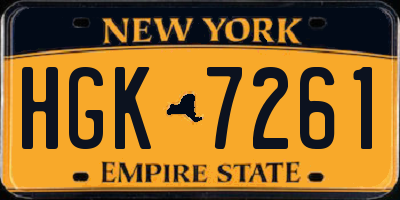 NY license plate HGK7261