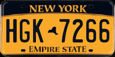 NY license plate HGK7266