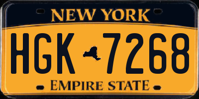 NY license plate HGK7268