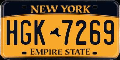 NY license plate HGK7269