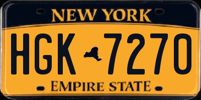 NY license plate HGK7270