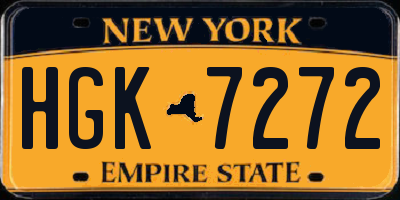 NY license plate HGK7272