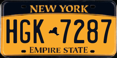 NY license plate HGK7287