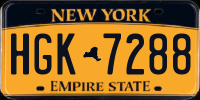 NY license plate HGK7288