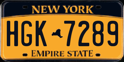 NY license plate HGK7289