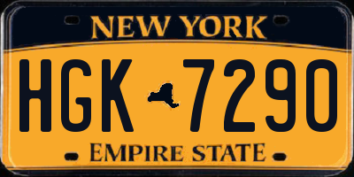 NY license plate HGK7290