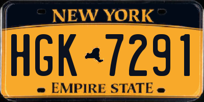 NY license plate HGK7291